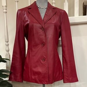 Classic red leather jacket